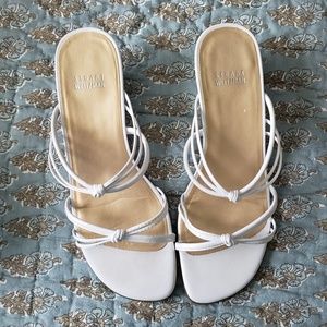 Stuart Weitzman white strap sandals gently used